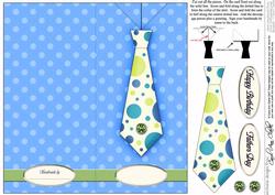 Man's Spotty Shirt & Tie Quick Card with Decoupage