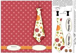Mans Spotty Shirt & Tie Quick Card with Decoupage