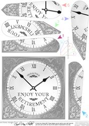 Retirement Clock Fan Pyramage Topper