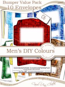 Bumper Value Pack of C6 Envelopes in Men's DIY Colours
