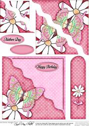 Butterfly Quick Card with Wavy Corner Side Stacker Pyramage