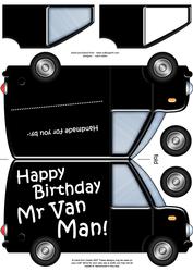 Happy Birthday Mr Van Man Shaped Card