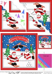 Xmas Santa Scalloped Corner Side Stacker Topper
