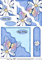 Butterfly Quick Card with Wavy Corner Side Stacker Pyramage