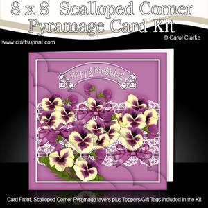 8 x 8 Birthday Butterflies Scalloped Corner Kit