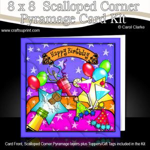8 x 8 Birthday Celebrations Scalloped Corner Kit