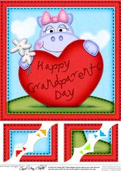 8x8 Hilda Hippo's Grandparents Day Heart Topper