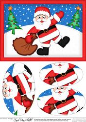 A5 Xmas Santa Oval Pyramage Topper