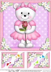 8 x 8 Teddy Tess's Rose Scalloped Corner Topper