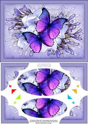 A5 Butterflies N Flowers Scallop Corners and Pyramage