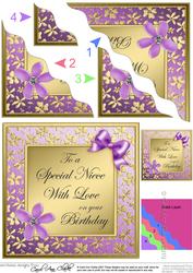 Floral Elegance Birthday Niece Wavy Corner Stacker