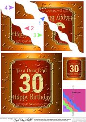 30th Birthday Dad Beer Label Wavy Corner Side Stacker Topper