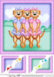 8 x 8 Cute Meerkats Present Scalloped Corner Topper