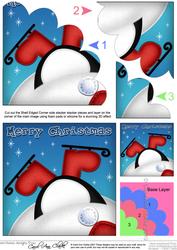 Xmas Ooops Penguin Fun Novelty Shell Corner Side Stacker