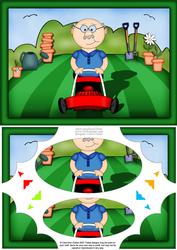 A5 Bert Loves Gardening Scallop Corners and Pyramage