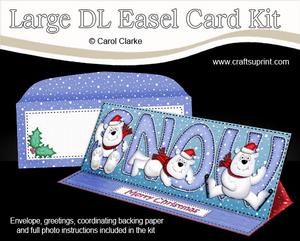 Large Dl Christmas Snow Bears Easel Card Kit