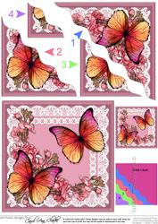 Butterflies and Flowers on Lace Wavy Corner Side Stacker