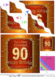 90th Birthday Grandad Beer Label Wavy Corner Side Stacker