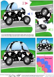 Funky Love Bug Car Shell Edged Corner Side Stacker