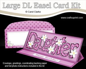 Large Dl Daughter Birthday Easel Card Kit N Envelope