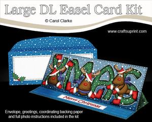 Large Dl Christmas Xmas Rudolph Easel Card Kit