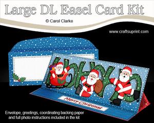 Large Dl Christmas Ho Ho Ho Santa Easel Card Kit