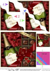 Birthday Twin Sister Champers N Chocs Wavy Corner Stacker