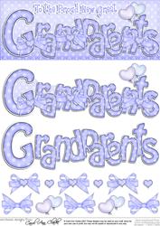 New Great Grandparents Dl Quick Card Topper N 3D Decoupage