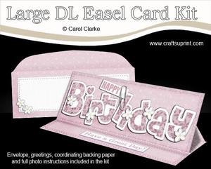 Large Dl Birthday Flowers Easel Card Kit N Envelope