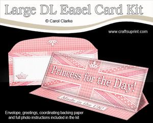 Large Dl Uk Shabby Flag Princess for the Day! Easel Card Kit