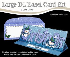 Large Dl Xmas Christmas Snowman Easel Card Kit