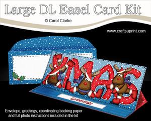 Large Dl Christmas Xmas Rudolph Easel Card Kit