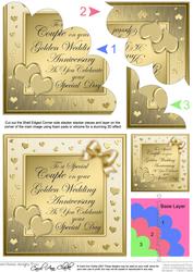 Golden Wedding Anniversary Shell Edged Stacker