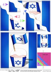 Flying the Flag Israel Cupcake Wavy Corner Side Stacker