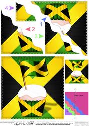 Flying the Flag Jamaica Cupcake Wavy Corner Side Stacker