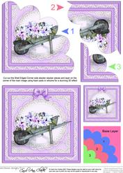 Flower Filled Wheelbarrow Quick Card N Shell Corner Stacker