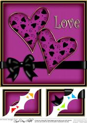 8 x 8 Love Hearts Scalloped Corner Topper