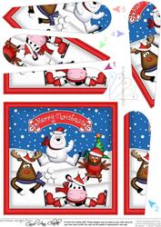 Xmas Festive Friends Fan Pyramage Topper