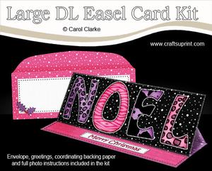 Large Dl Christmas Noel Animal Prints Easel Card Kit