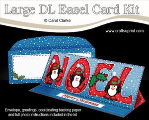 Large Dl Noel Penguins Easel Card Kit