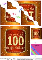 100th Birthday Dad Beer Label Wavy Corner Side Stacker