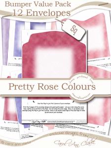 Bumper Value Pack of Square Envelopes in Pretty Rose Colours