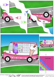 Ice Cream Van Wavy Corner Side Stacker Topper