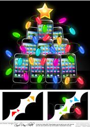 8 x 8 Fun Christmas Smart Phone Scalloped Corner Topper