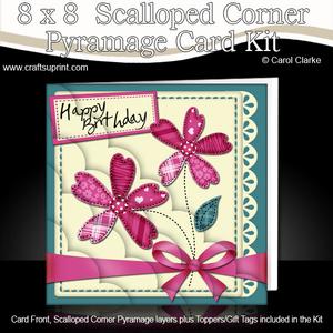 8 x 8 Patchwork Flowers N Lace Scalloped Corner Kit