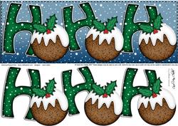 Large Dl Xmas Hohoho with Puddings Quick Card N 3D Decoupage