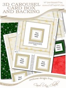 3D Christmas Santa Coordinating Card Box Kit