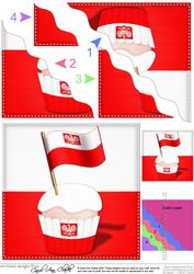 Flying the Flag Poland Cupcake Wavy Corner Side Stacker