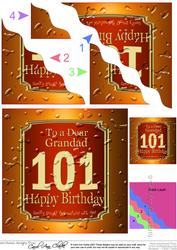 101st Birthday Grandad Beer Label Wavy Corner Side Stacker