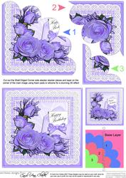 Birthday Roses Lace N Pearls Shell Edged Corner Side Stacker